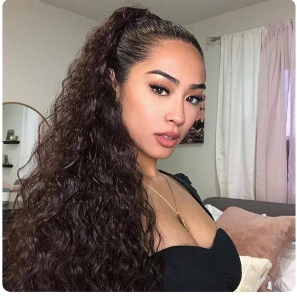 INH Hair Other - INH Shayla ponytail hair extension black brown 26in loose spiral extension